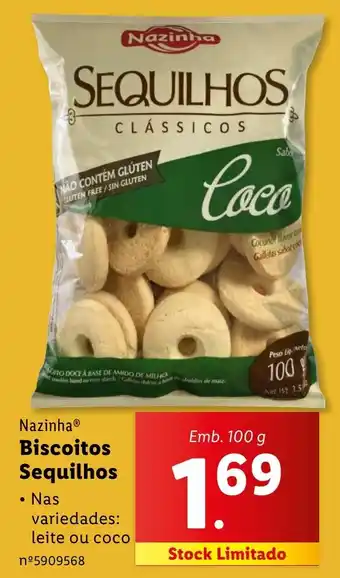 Lidl Nazinha Biscoitos Sequilhos Emb. 100 g promoção