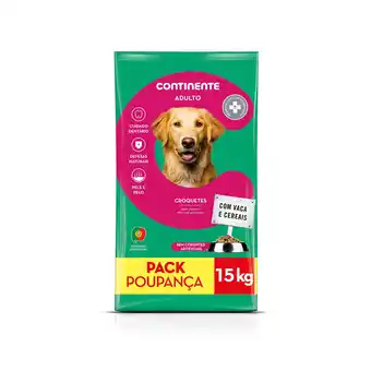 Continente Ração para Cão Adulto Croquetes Pack Poupança promoção