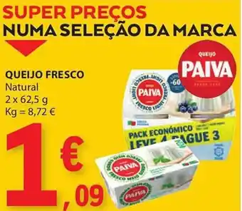 E.Leclerc QUEIJO FRESCO Natural 2x62.5g promoção