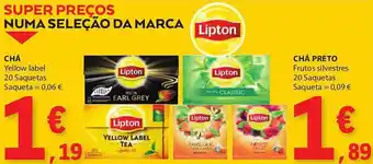 E.Leclerc CHÁ Yellow label 20 Saquetas promoção