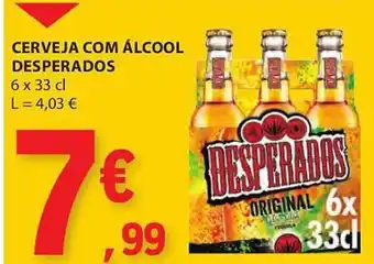 CERVEJA COM ÁLCOOL DESPERADOS 6 x 33 cl