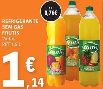 E.Leclerc REFRIGERANTE SEM GÁS FRUTIS Vários PET 1,5 L promoção