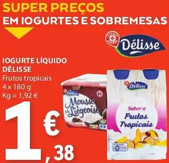 E.Leclerc IOGURTE LÍQUIDO DÉLISSE 4x180g promoção