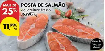 Pingo Doce POSTA DE SALMÃO Aquacultura fresco kg promoção