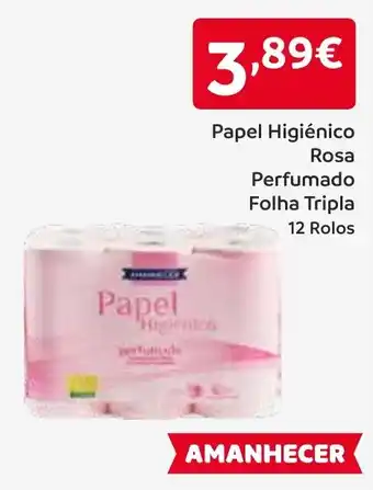 Papel Higiénico Rosa Perfumado Folha Tripla 12 Rolos