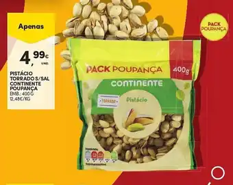 Continente PISTÁCIO TORRADOS/SAL CONTINENTE POUPANÇA EMB.: 400 Ğ promoção