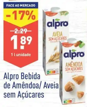 ALDI Alpro Bebida de Amêndoa/ Aveia sem Açúcares 1L promoção