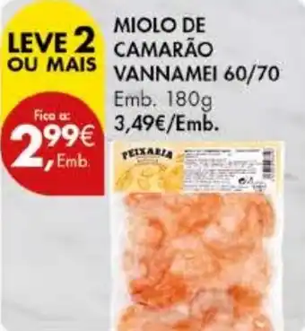Pingo Doce MIOLO DE CAMARÃO VANNAMEI 60/70 Emb. 180g promoção