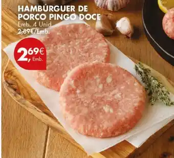 Pingo Doce HAMBURGUER DE PORCO PINGO DOCE Emb. 4 Unid promoção