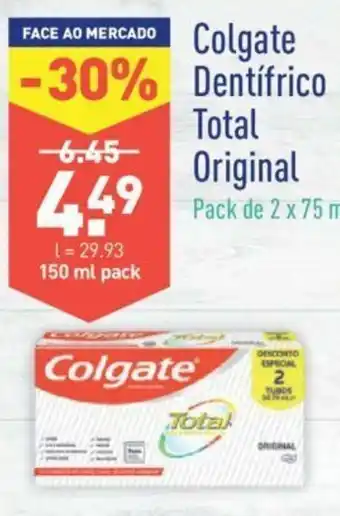 ALDI Colgate Dentífrico Total Original 150ml promoção