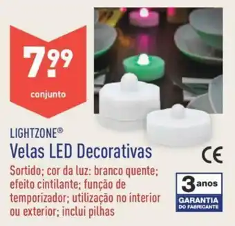 ALDI Lightzone Velas LED Decorativas promoção