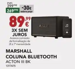 Radio Popular MARSHALL COLUNA BLUETOOTH ACTON III BK promoção