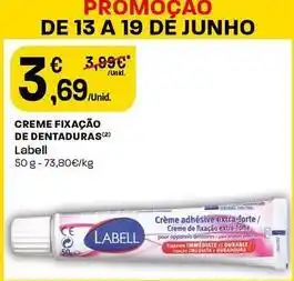 Intermarché Labell - creme fixação de dentaduras promoção