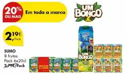 Pingo Doce SUMO 8 frutos Pack 6x20cl promoção