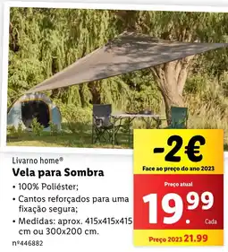 Lidl Livarno home Vela para Sombra promoção