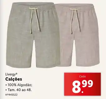 Lidl Livergy Calções promoção