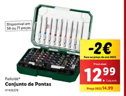 Lidl Parkside Conjunto de Pontas promoção