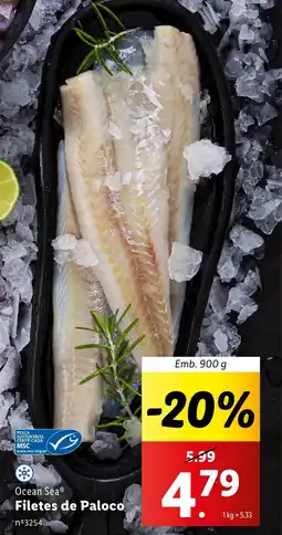 Lidl Ocean Sea Filetes de Paloco Emb. 900 g promoção