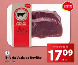 Lidl Bife da Vazia de Novilho Vendido ao kg promoção