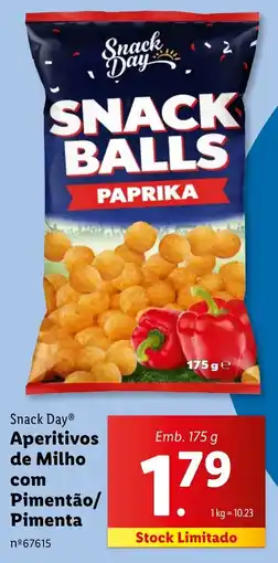 Lidl Snack Day Aperitivos de Milho com Pimentão/ Pimenta Emb. 175 g promoção