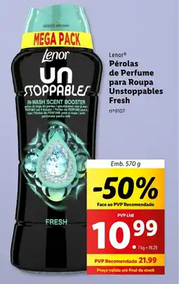 Lidl Lenor Pérolas de Perfume para Roupa Unstoppables Emb. 570 g promoção