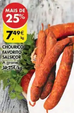 Pingo Doce CHOURICO FAVORITO SALSICOR A granel kg promoção