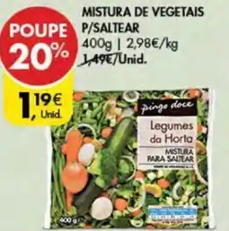 Pingo Doce MISTURA DE VEGETAIS P/ SALTEAR 400g promoção