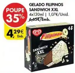 Pingo Doce GELADO FILIPINOS SANDWICH XXL 4x130ml promoção