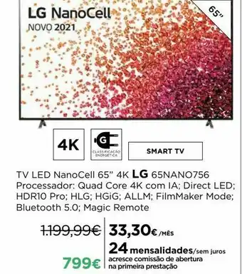 Lg televisor lg led 65" 65nano756pa nanocell