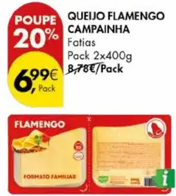 Pingo Doce QUEIJO FLAMENGO CAMPAINHA Fatias Pack 2x400g promoção