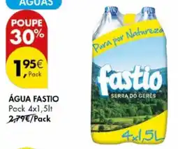 Pingo Doce ÁGUA FASTIO Pack 4x1,5lt promoção