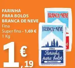 E.Leclerc FARINHA PARA BOLOS BRANCA DE NEVE Fina 1 Kg promoção