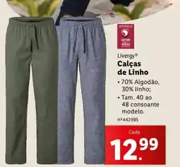 Lidl Livergy Calças de Linho promoção