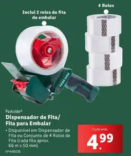 Lidl Parkside Dispensador de Fita/ Fita para Embalar promoção