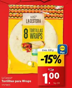 Lidl La Cestera Tortilhas para Wraps Emb. 320 g promoção