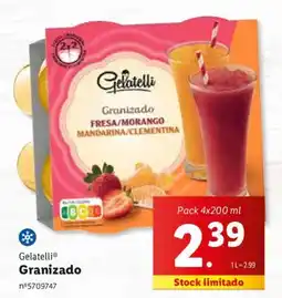 Lidl Gelatelli Granizado Pack 4x200 ml promoção