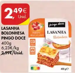 Pingo Doce LASANHA BOLONHESA PINGO DOCE 400g promoção