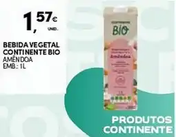 Continente BEBIDA VEGETAL CONTINENTE BIO AMENDOA EMB: 1L promoção