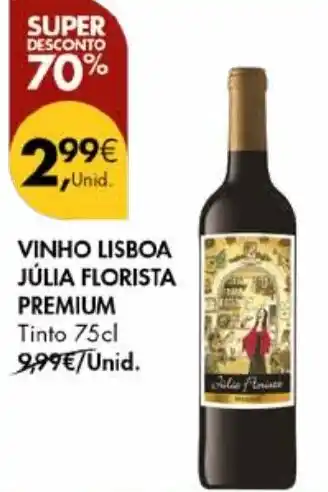 Pingo Doce VINHO LISBOA JÚLIA FLORISTA PREMIUM Tinto 75cl promoção