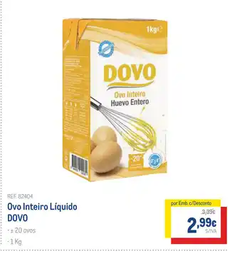 Makro Ovo Inteiro Líquido DOVO promoção