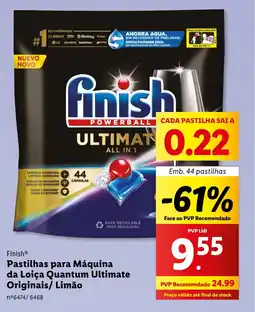 Lidl Finish Pastilhas para Máquina da Loiça Quantum Ultimate Originais/Limão Emb. 44 pastilhas promoção