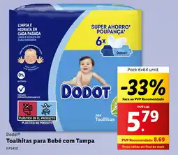 Dodot Toalhitas para Bebé com Tampa Pack 6x64 unid.