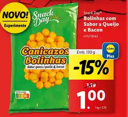 Lidl Snack Day Bolinhas com Sabor a Queijo e Bacon Emb. 130 g promoção