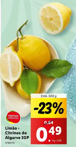 Lidl Limão - Citrinos do Algarve IGP Emb. 500 g promoção