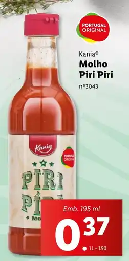 Lidl Kania Molho Piri Piri Emb. 195 ml promoção