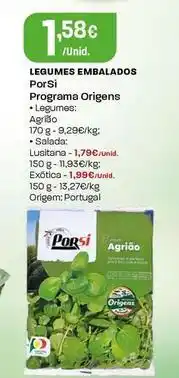 Intermarché Porsi - legumes embalados promoção