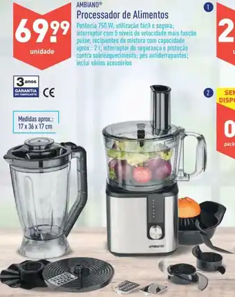 Ambiano Processador de Alimento 750W