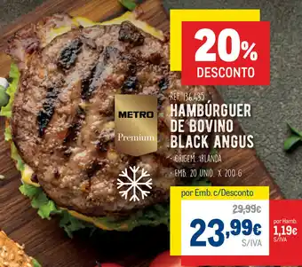 Makro Hambúrguer de Bovino Black Angus 200g promoção