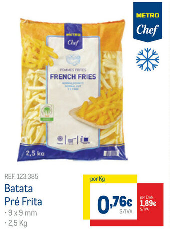 Batata Pré Frita 2,5kg