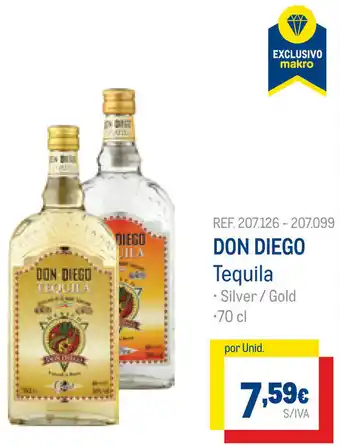 Makro Don Diego Tequila 70cl promoção